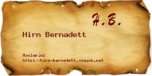 Hirn Bernadett névjegykártya